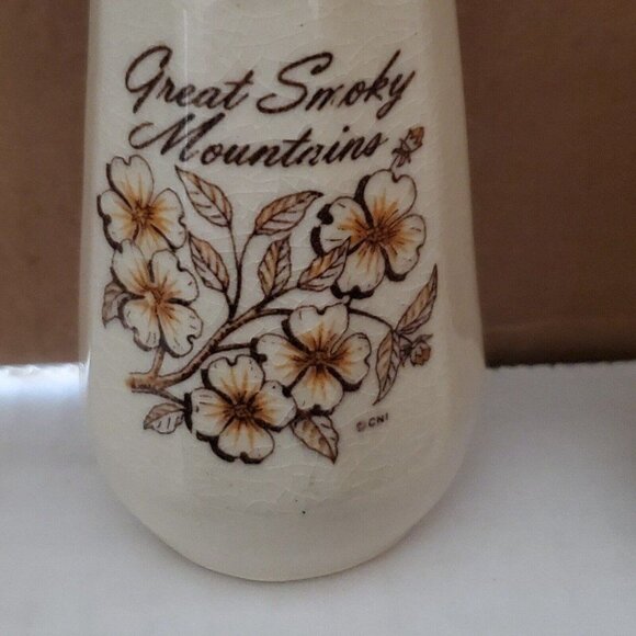 Great Smoky Mountain Floral Travel Collection Salt Pepper Shakers  Vintage - Picture 1 of 8